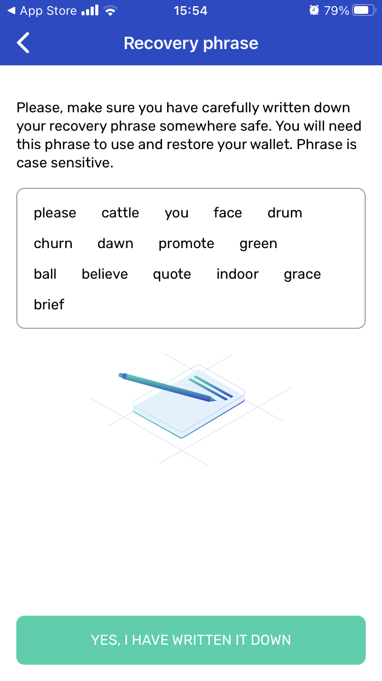 ricordati di salvare la frase chiave